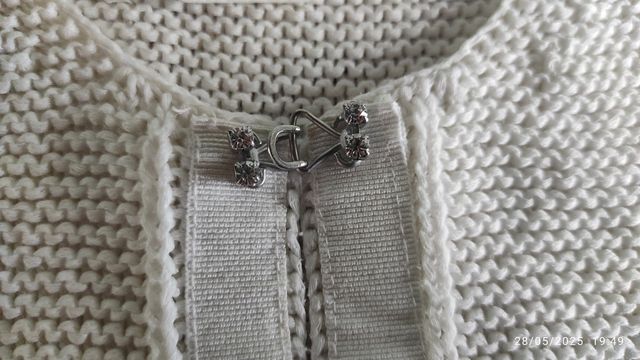 Cardigan corto PREMODA bianco con brillantini