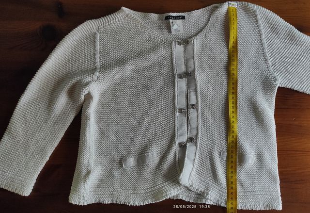 Cardigan corto PREMODA bianco con brillantini