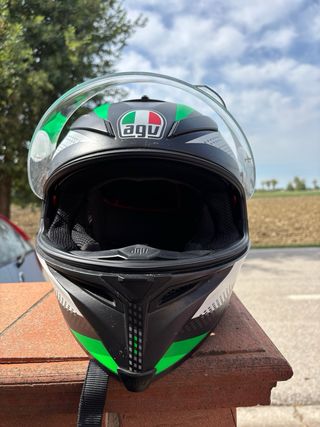 Casco AGV Nero, Verde e Bianco TG. ML 58 7 1/4