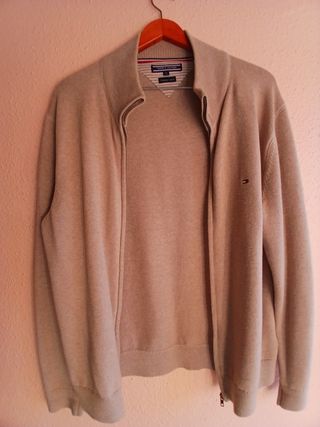 Chaqueta Tommy Hilfiger Beige Cremallera Talla XL