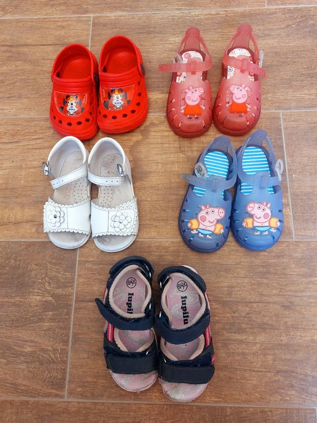 Lote 5 pares zapatos bebé niña verano