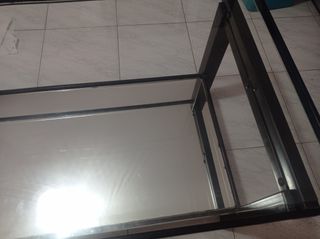 Mesa de centro cristal y hierro