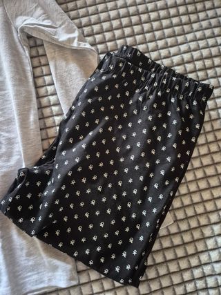 Pigiama cotone Wednesday grigio nero