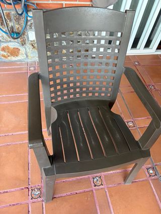 Juego de 5 sillas de jardín grises apilables 