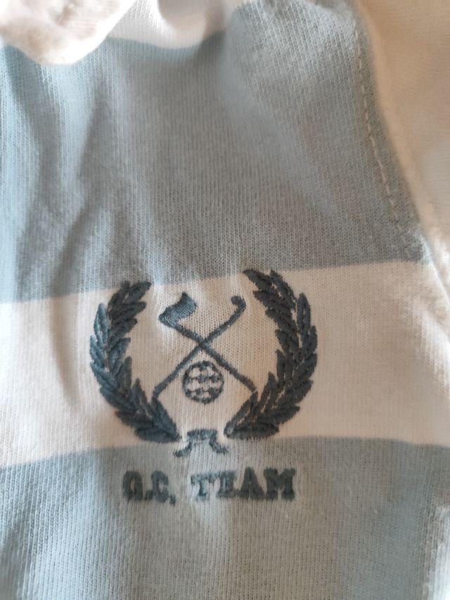 Polo Rayas Azul y Blanco Bebé 18 Meses