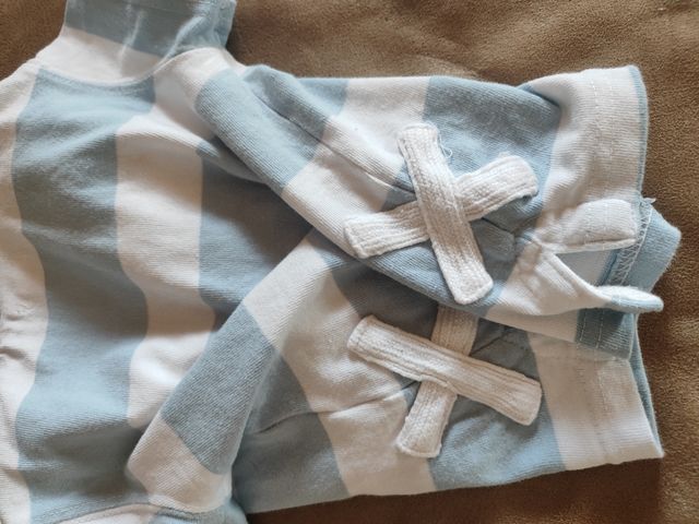 Polo Rayas Azul y Blanco Bebé 18 Meses