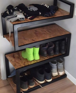 Zapatero Diseño Metálico y Madera