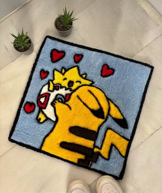 Alfombra/tapiz Pokemon azul y amarillo