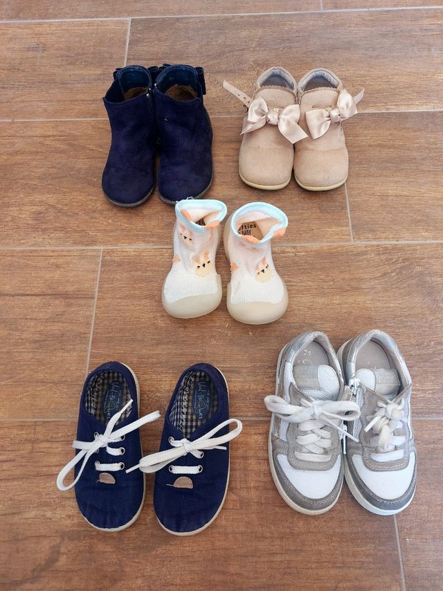 Lote 5 pares zapatos bebé niña invierno