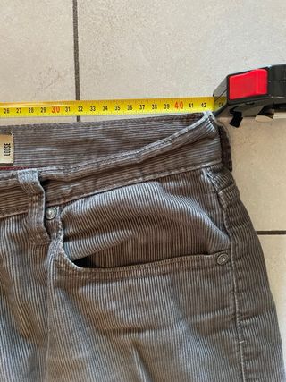 Pantaloni Velluto Grigio Vintage Relaxed