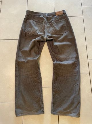 Pantaloni Velluto Grigio Vintage Relaxed