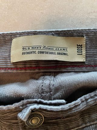 Pantaloni Velluto Grigio Vintage Relaxed