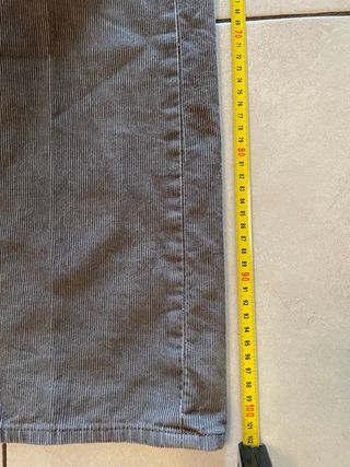 Pantaloni Velluto Grigio Vintage Relaxed