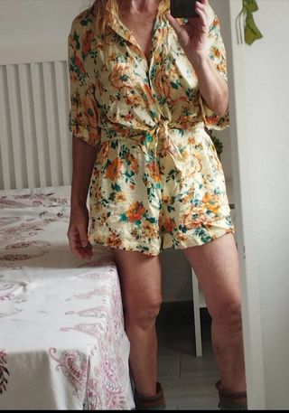 Conjunto Zara floral amarillo