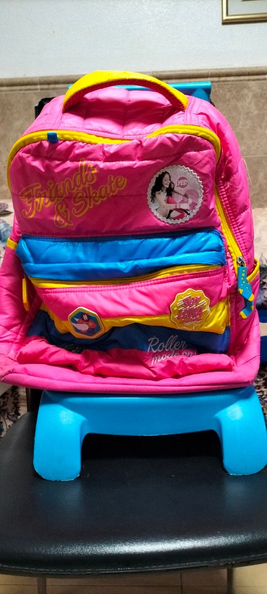 Mochila Ruedas Infantil Rosa y Azul