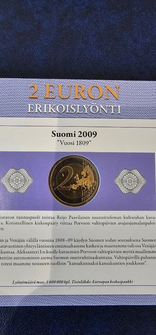Coincard original ,moneda 2euros Finlandia nueva