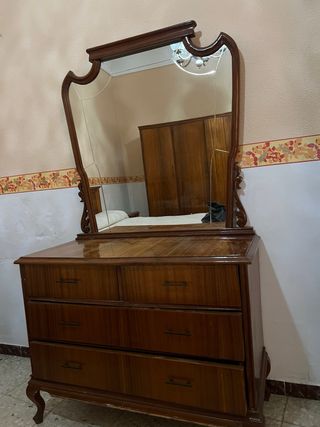 Tocador vintage madera con espejo