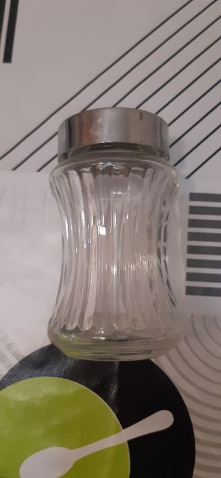 Azucarero antiguo de cristal, de regalo "salero"