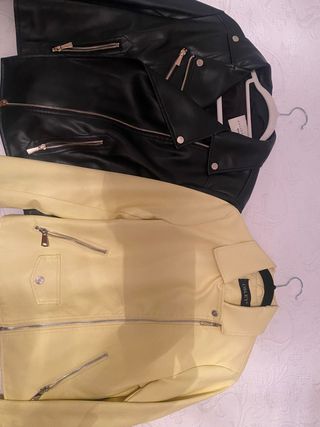 Chaquetas de cuero negras y amarillas