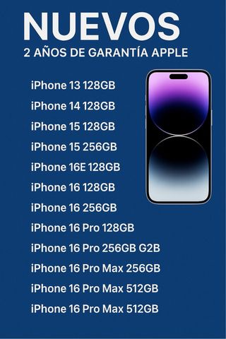SE VENDEN IPHONES NUEVOS CON DOS AÑOS DE GARANTÍA