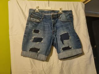 Pantalones cortos vaqueros hombre rotos