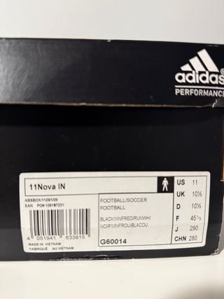 Adidas 11NOVA IN PRO Fútbol Sala, numero 45 1/3