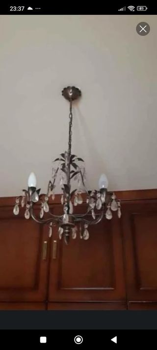 Lámpara de techo de cristal