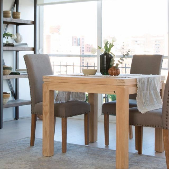 Mesa de comedor extensible de madera banak importa