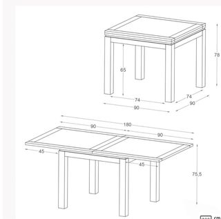 Mesa de comedor extensible de madera