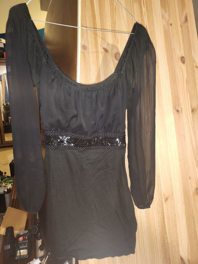 Maglia donna manica lunga con paillettes