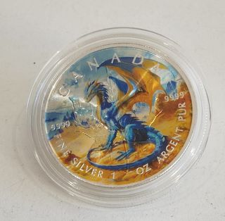 Moneda Dragón Canadá 1 oz Plata Pura