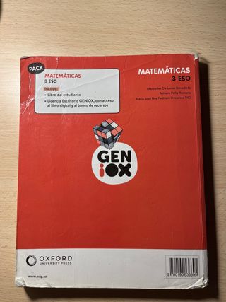 Matemáticas 3º ESO. Libro del estudiante. GENiOX