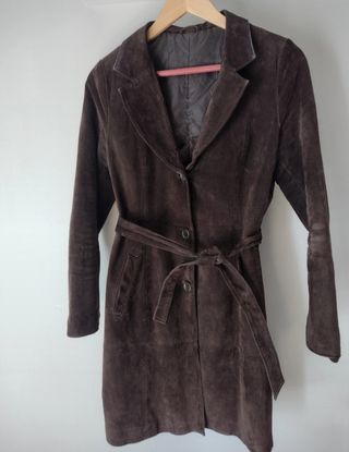 Abrigo Piel Marrón Café Talla 36/38