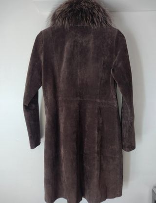 Abrigo Piel Marrón Café Talla 36/38
