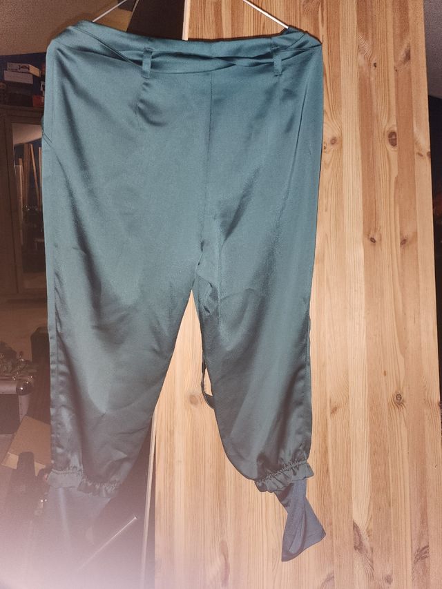 Pantaloni Raso Donna Kitte Verdi Taglia M