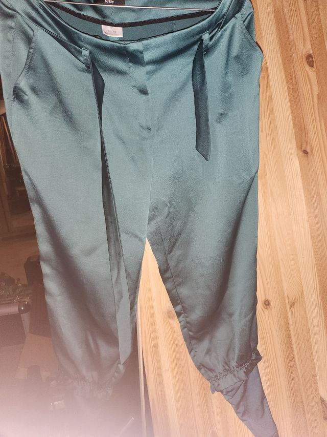Pantaloni Raso Donna Kitte Verdi Taglia M
