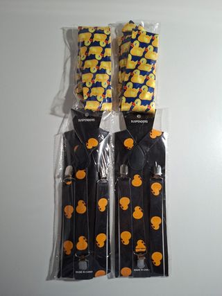 Juego 2 corbatas y 2 tirantes patitos