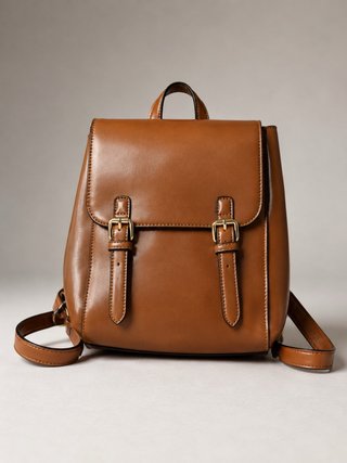 Mochila marrón efecto piel