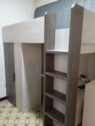 Litera con escritorio madera