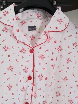 Pigiama donna Man Di bianco con mele rosse M