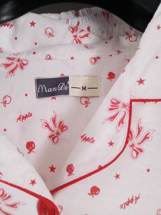 Pigiama donna Man Di bianco con mele rosse M