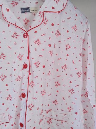 Pigiama donna Man Di bianco con mele rosse M