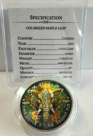 Moneda Plata Canadá Elefante 1 oz 9999