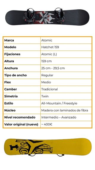 Tabla Snowboard 159 Regular Fijaciones - Atomic