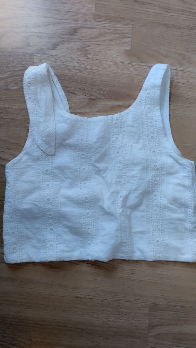 Top niña blanco bordado