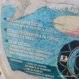 Cadenas para nieve sin estrenar