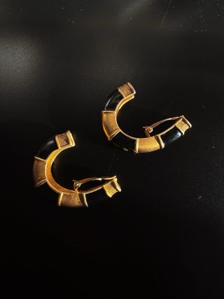 Pendientes Vintage Givenchy Negros y Dorados