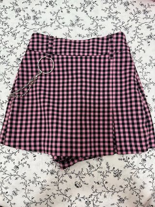 Falda pantalón cuadros Bershka