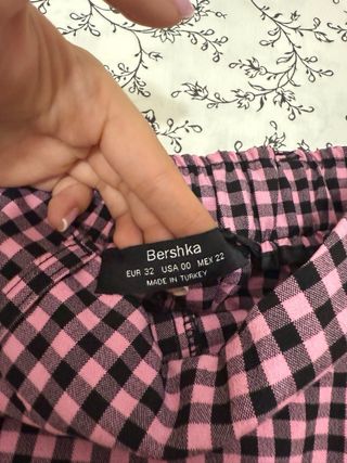 Falda pantalón cuadros Bershka