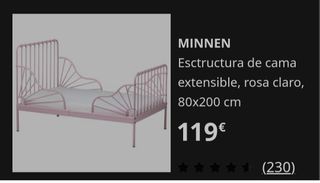 Cama infantil extensible metálica IKEA